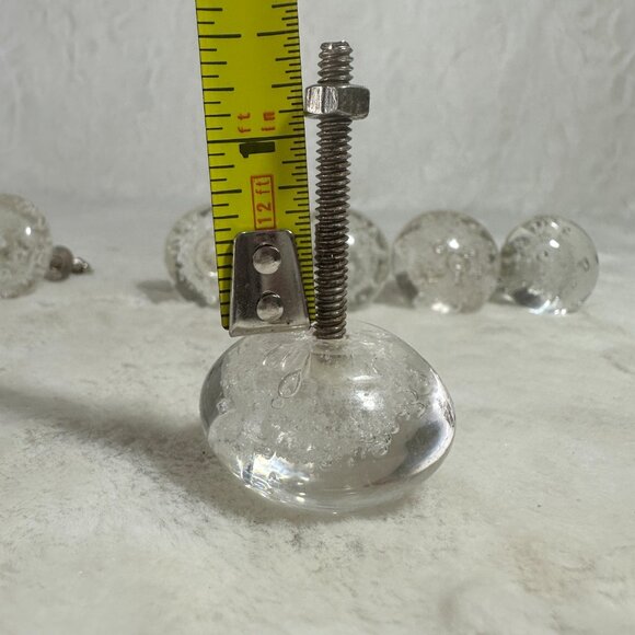 Vintage Clear Glass Bubbled Drawer Knob Shabby Chic Restoration Retro - Picture 4 of 8